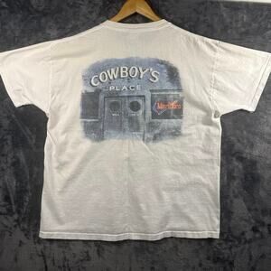 VTG 90s Marlboro "Cowboy's Place" T-shirt Men’s XL White Delta Made in USA!